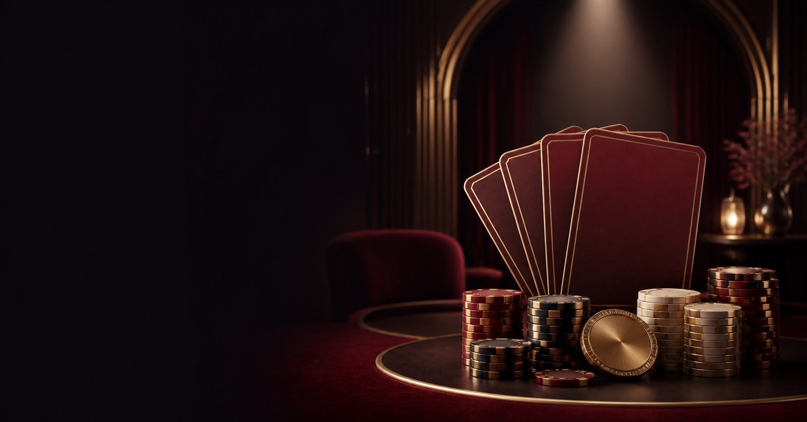 ATAS Card Games category banner with elegant card tables, blank cards and gaming chips