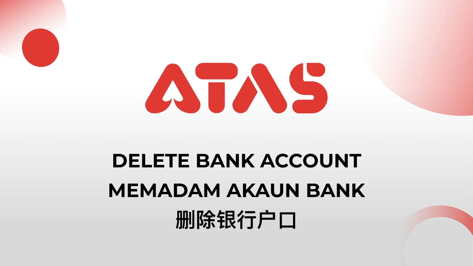 Ringkasan panduan padam akaun bank — langkah 1 dalam panduan Padam Akaun Bank