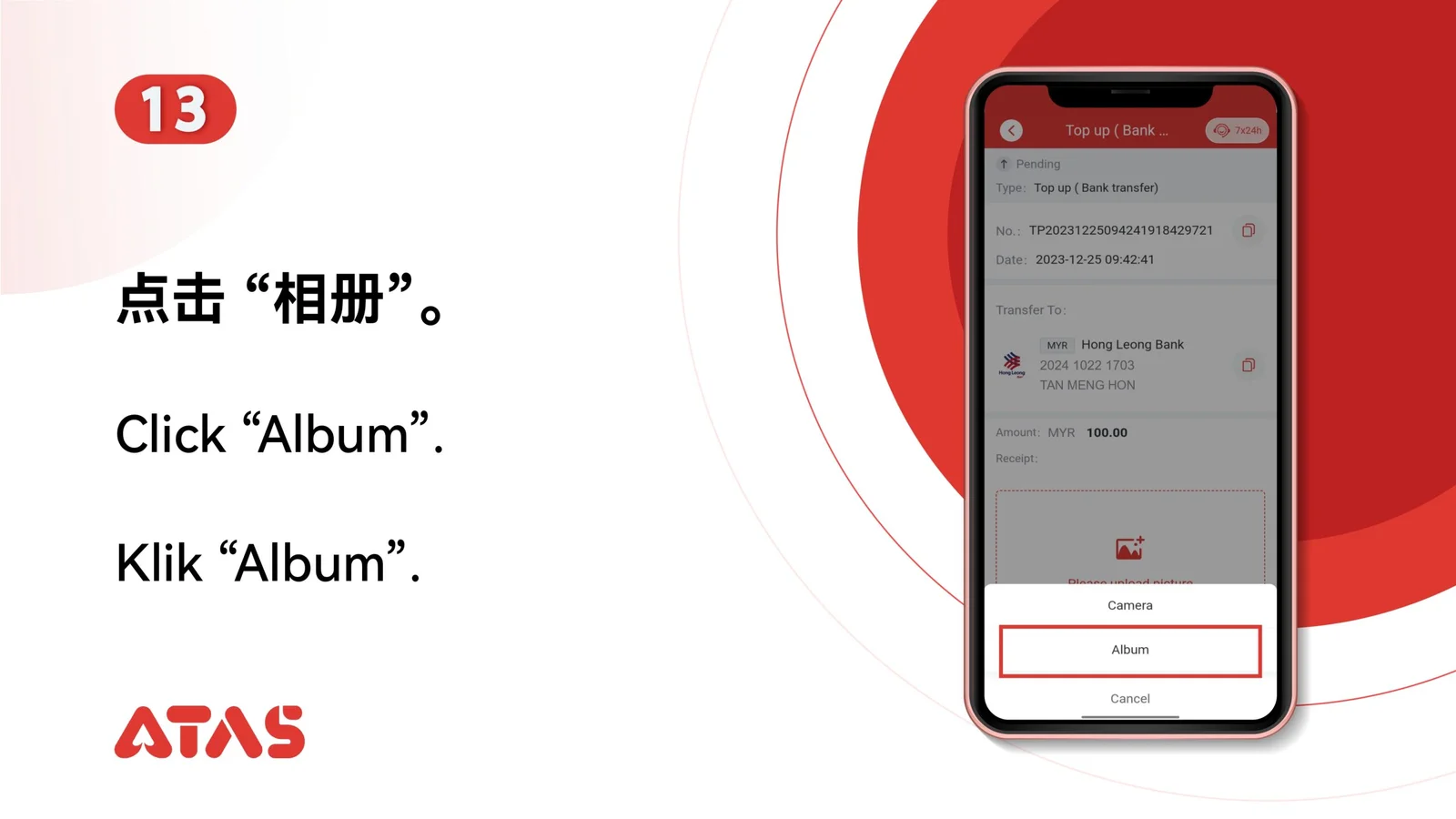 Choose Album — step 14 of the Top Up guide